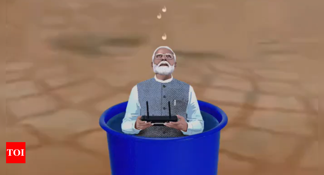 Watch: Congress posts video mocking PM Modi over water leakage in new Parliament | India News