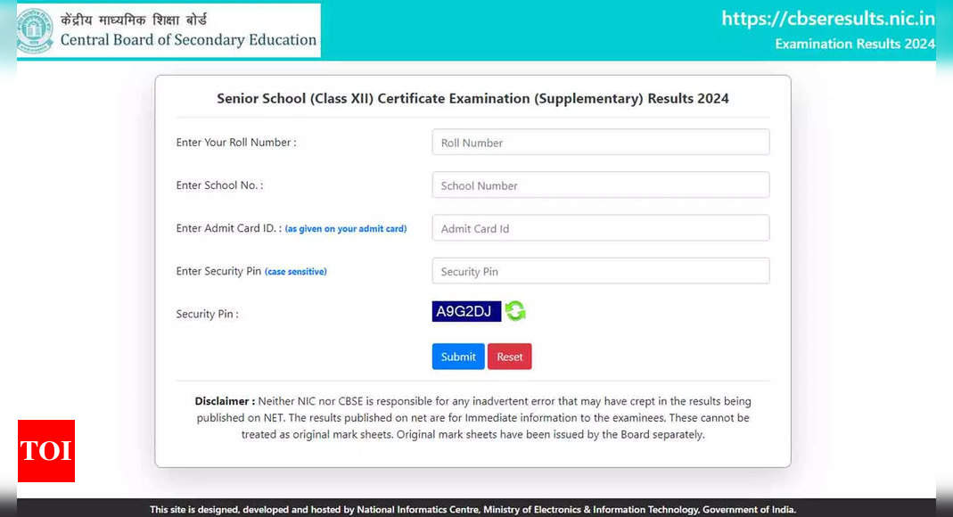 CBSE Class 12 Compartment Results 2024 Out at cbseresults.nic.in: Overall Pass Percentage at 29.78%