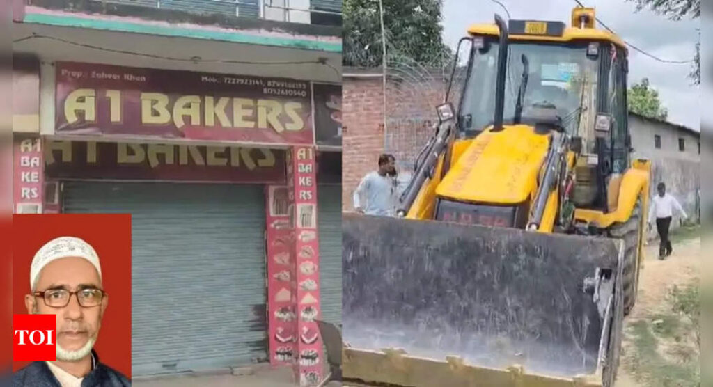 Uttar Pradesh: Bulldozer action on Ayodhya's SP leader Moeed Khan's bakery | Lucknow News