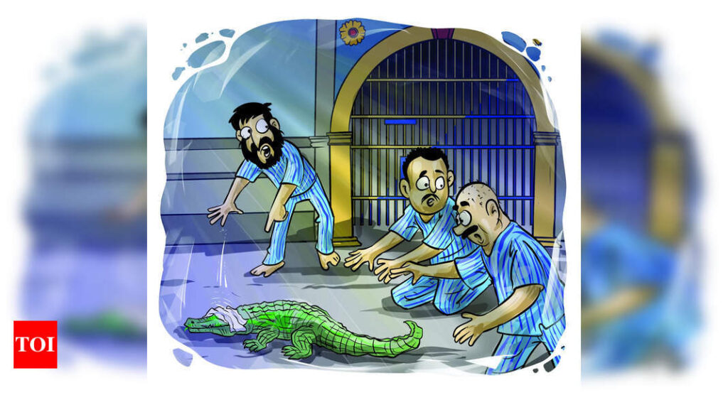 Crocodile: Inmates Trap and Capture Crocodile in Vadodara Central Jail | Vadodara News