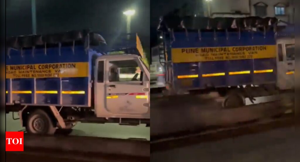 'Driverless' Pune municipal truck's wild reverse ride caught on camera | Pune News