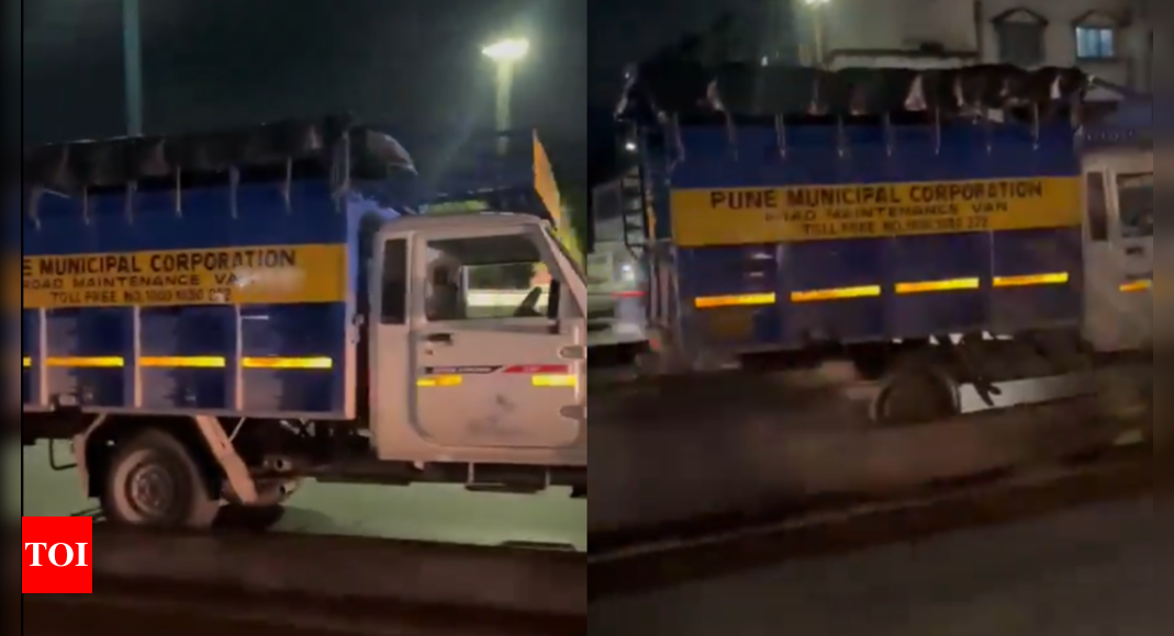 'Driverless' Pune municipal truck's wild reverse ride caught on camera | Pune News