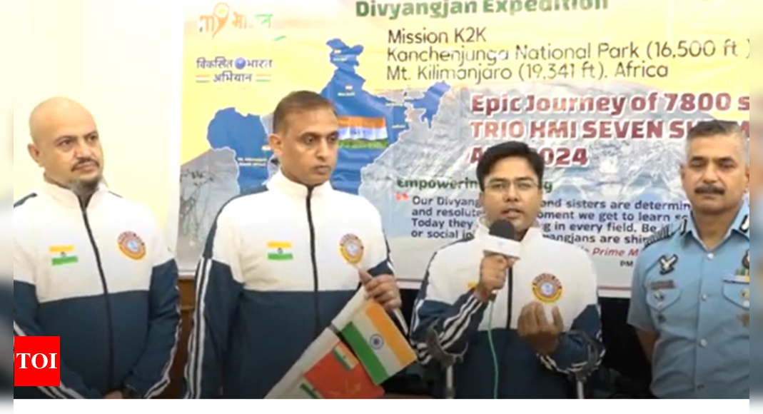 Indian expedition team unfurls largest Tricolour atop Mt Kilimanjaro | India News