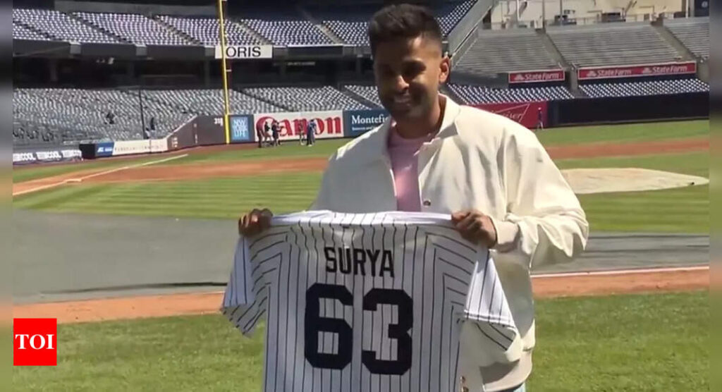 Suryakumar Yadav visits Yankee Stadium, receives special jersey from New York Yankees - Watch | Cricket News