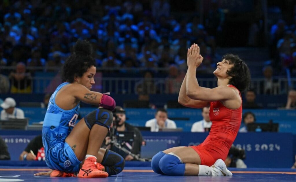 Vinesh Phogat Holds Back Tears After Clinching Historic Wrestling Final Berth In Paris Olympics 2024. Watch